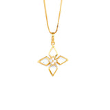 22KT YELLOW GOLD STONE STUDDED PENDANT (PE0001089)