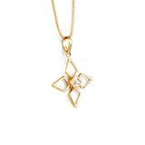 22KT YELLOW GOLD STONE STUDDED PENDANT (PE0001089)