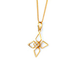22KT YELLOW GOLD STONE STUDDED PENDANT (PE0001089)