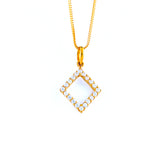 22KT YELLOW GOLD STONE STUDDED PENDANT (PE0001288)