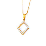 22KT YELLOW GOLD STONE STUDDED PENDANT (PE0001288)