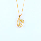 22K YELLOW GOLD STONE STUDDED PENDANT WITH STONE (PE0001392)