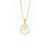 22KT YELLOW GOLD STONE STUDDED PENDANT (PE0001780)