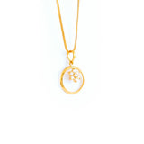 22KT YELLOW GOLD STONE STUDDED PENDANT (PE0001780)