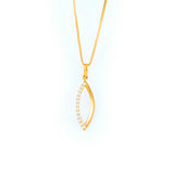 22KT YELLOW GOLD STONE STUDDED PENDANT (PE0001783)