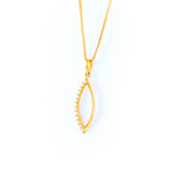 22KT YELLOW GOLD STONE STUDDED PENDANT (PE0001783)