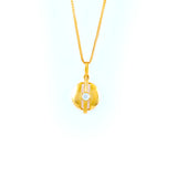 22KT YELLOW GOLD STONE STUDDED PENDANT (PE0001786)