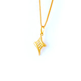 22KT YELLOW GOLD STONE STUDDED PENDANT (PE0001789)