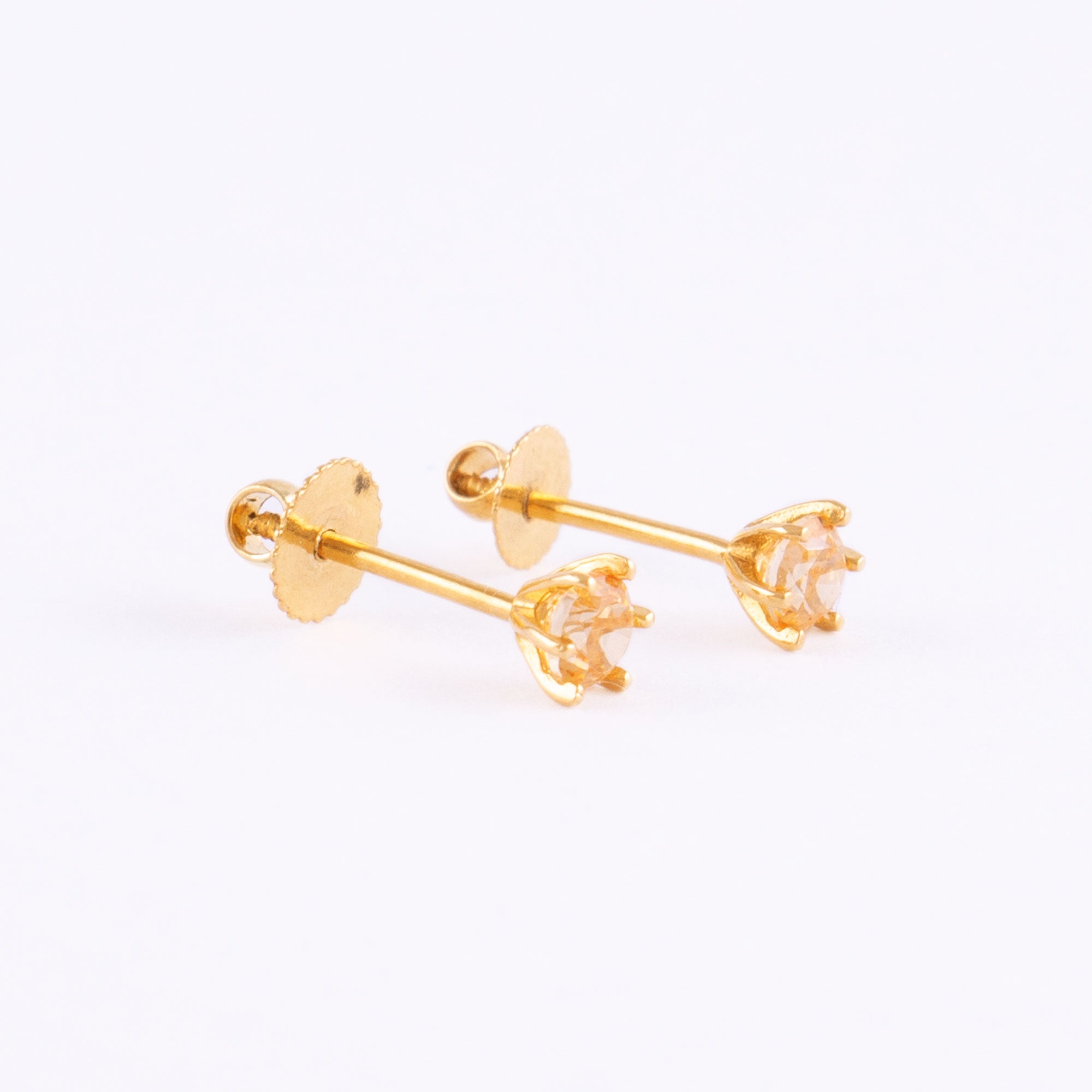 22KT YELLOW GOLD EAR STUD (ES0001483) – Swarnamahal Jewellers Ltd