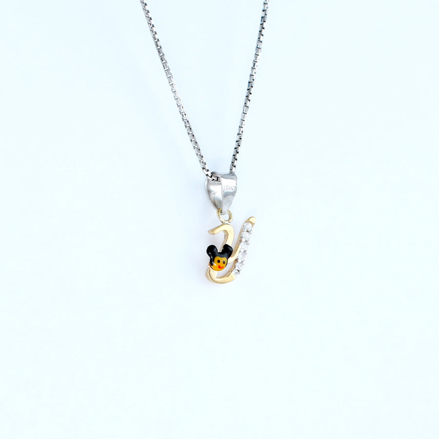 18KT WHITE GOLD LETTER PENDANT (PE0001496)