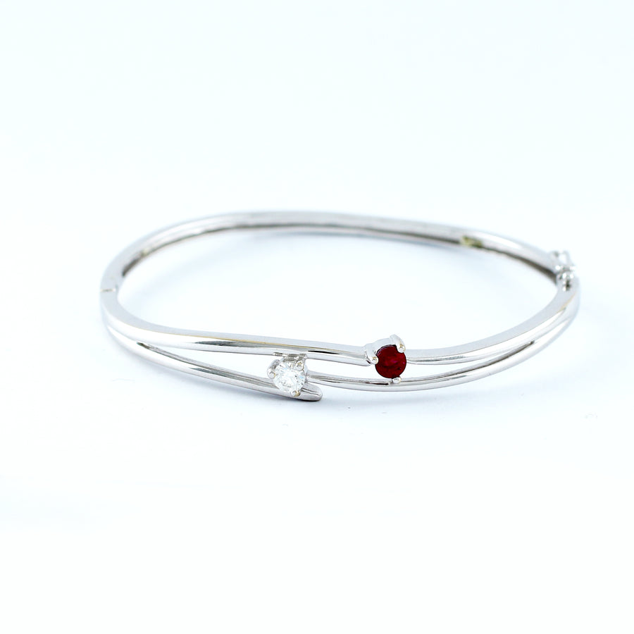 18K WHITE GOLD BANGLE (BA0000829)