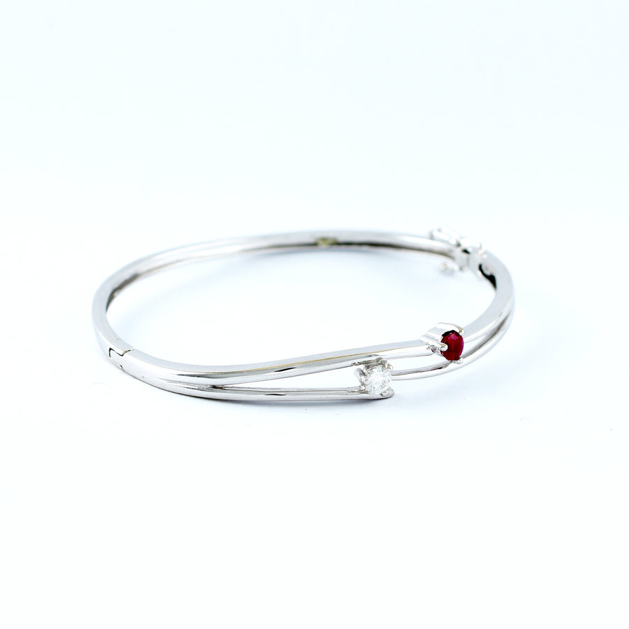18K WHITE GOLD BANGLE (BA0000829)