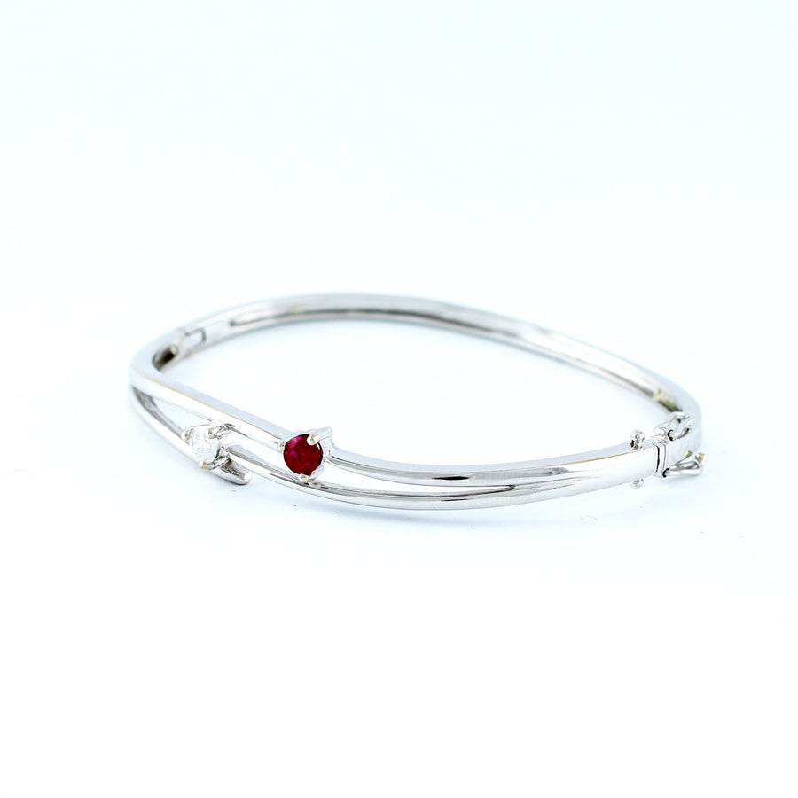 18K WHITE GOLD BANGLE (BA0000829)
