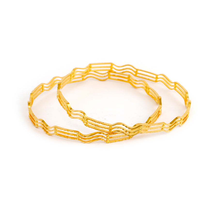 22KT YELLOW GOLD BANGLES PAIR (BA0000865)