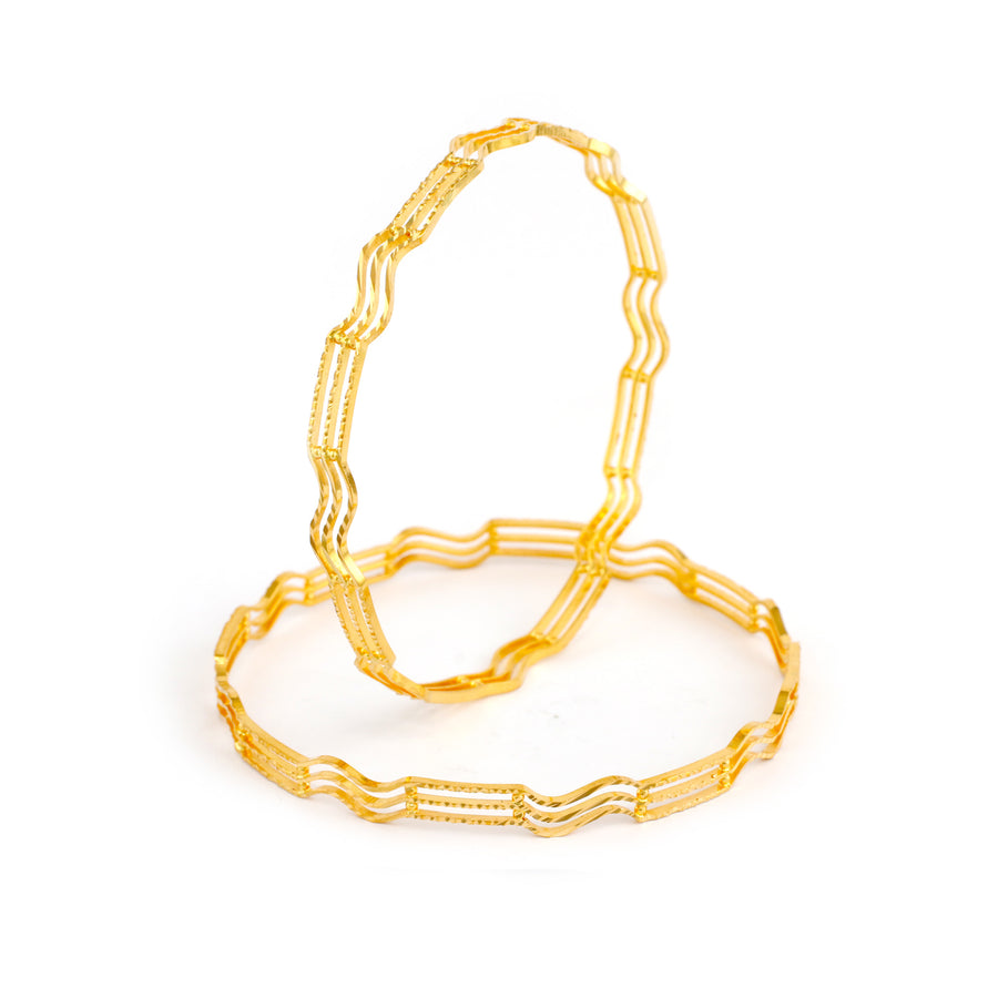 22KT YELLOW GOLD BANGLES PAIR (BA0000865)