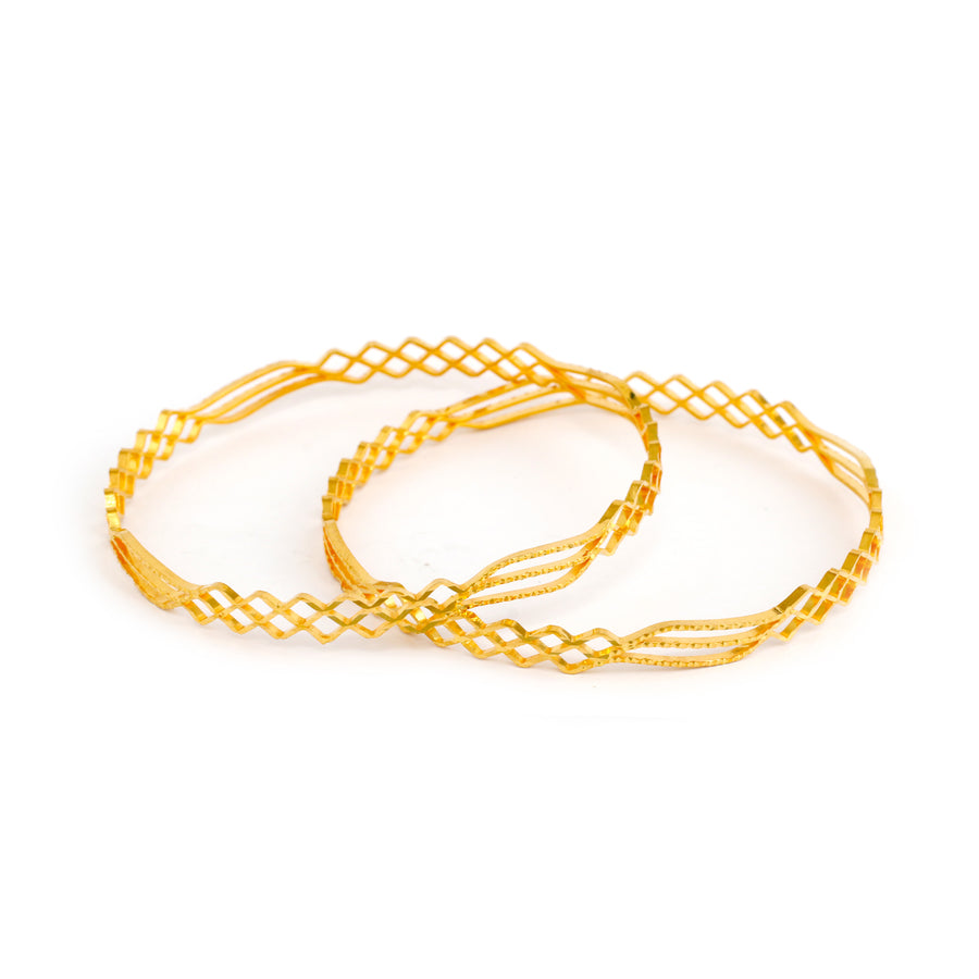 22KT YELLOW GOLD BANGLES PAIR (BA0000866)