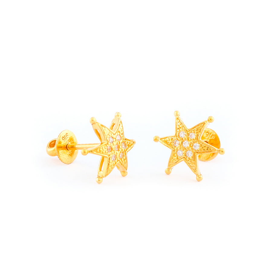 22KT YELLOW GOLD EAR STUD (ES0000298)
