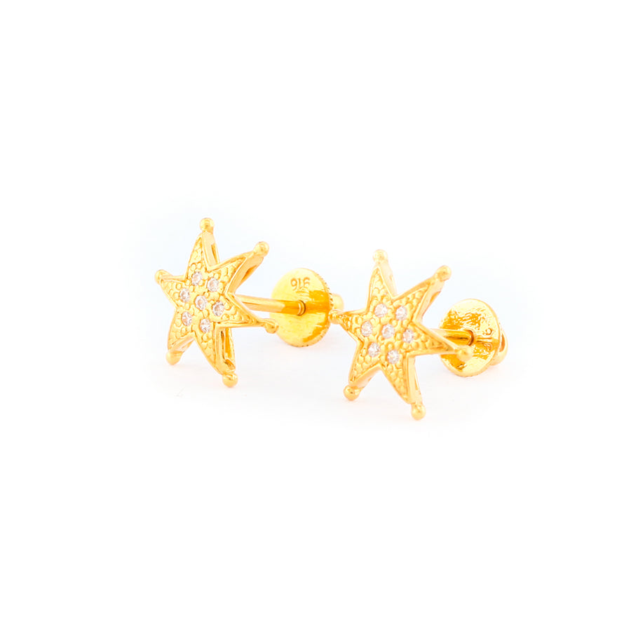 22KT YELLOW GOLD EAR STUD (ES0000298)