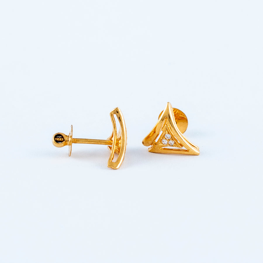 22KT YELLOW GOLD EAR STUD (ES0000436)