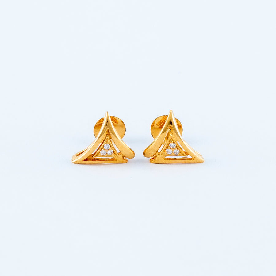 22KT YELLOW GOLD EAR STUD (ES0000436)