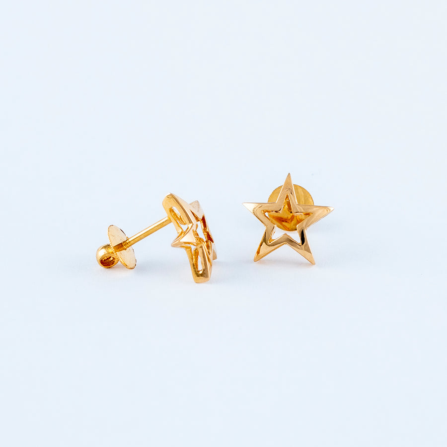 22KT YELLOW GOLD EAR STUD (ES0000796)