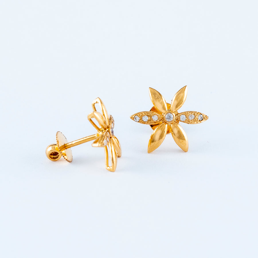 22KT YELLOW GOLD EAR STUD (ES0000843)