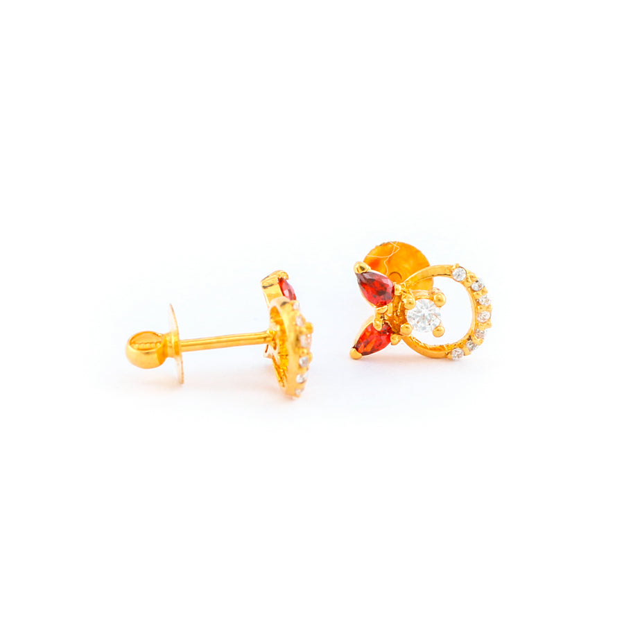 22KT YELLOW GOLD EAR STUD (ES0001121)