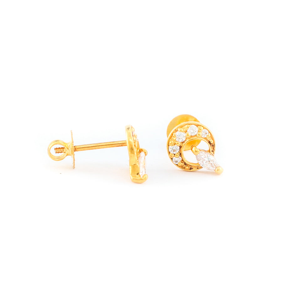 22KT YELLOW GOLD EAR STUD (ES0001216)