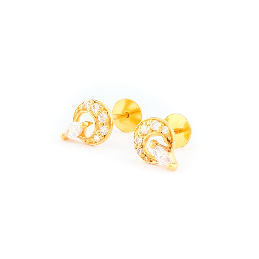 22KT YELLOW GOLD EAR STUD (ES0001216)