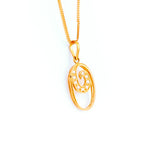 22KT YELLOW GOLD STONE STUDDED PENDANT (PE0000065)