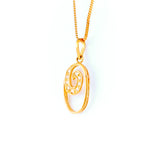 22KT YELLOW GOLD STONE STUDDED PENDANT (PE0000065)
