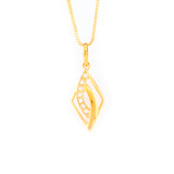 22KT YELLOW GOLD STONE STUDDED PENDANT (PE0000399)