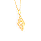 22KT YELLOW GOLD STONE STUDDED PENDANT (PE0000399)