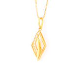 22KT YELLOW GOLD STONE STUDDED PENDANT (PE0000399)