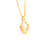 22KT YELLOW GOLD STONE STUDDED PENDANT (PE0000406)