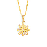 22KT YELLOW GOLD DHARMACHAKRA PENDANT (PE0000713)