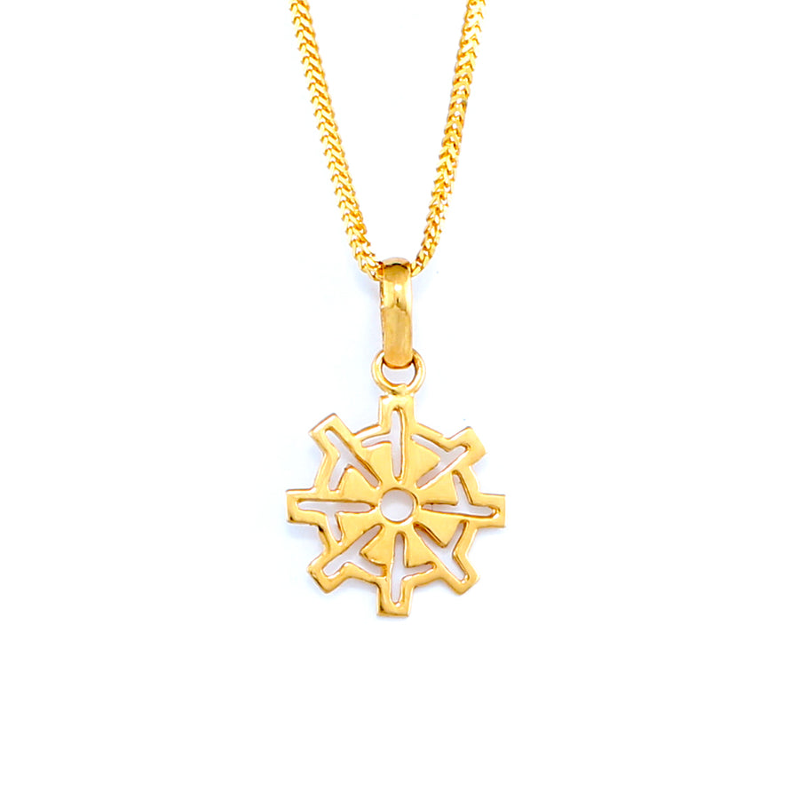 22KT YELLOW GOLD DHARMACHAKRA PENDANT (PE0000713)