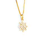 22KT YELLOW GOLD DHARMACHAKRA PENDANT (PE0000713)