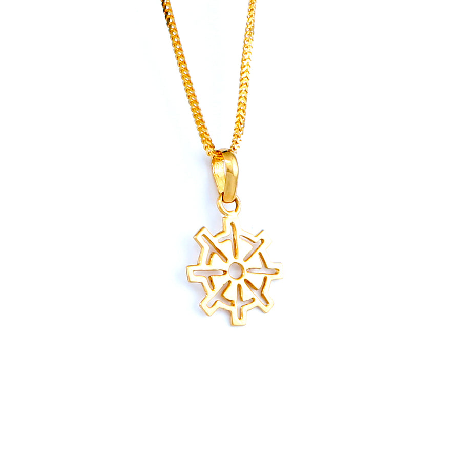 22KT YELLOW GOLD DHARMACHAKRA PENDANT (PE0000713)