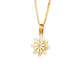 22KT YELLOW GOLD DHARMACHAKRA PENDANT (PE0000713)