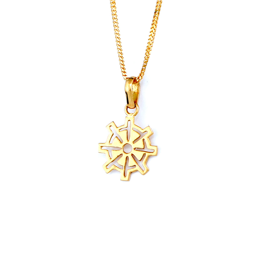 22KT YELLOW GOLD DHARMACHAKRA PENDANT (PE0000713)