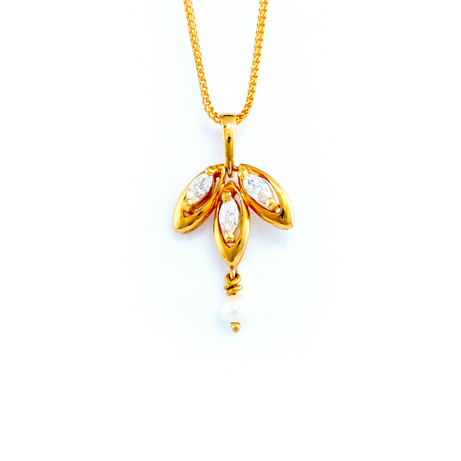 22KT YELLOW GOLD PEARL PENDANT (PE0001116)