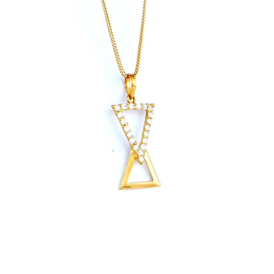 22KT YELLOW GOLD STONE STUDDED PENDANT (PE0001469)