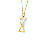 22KT YELLOW GOLD STONE STUDDED PENDANT (PE0001469)
