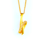 22KT YELLOW GOLD STONE STUDDED PENDANT (PE0001512)