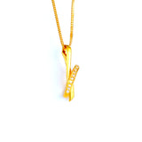 22KT YELLOW GOLD STONE STUDDED PENDANT (PE0001512)