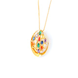 22KT YELLOW GOLD STONE STUDDED PENDANT (PE0001541)