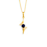 22KT YELLOW GOLD STONE STUDDED PENDANT (PE0001565)