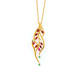 22KT YELLOW GOLD STONE STUDDED PENDANT (PE0001616)