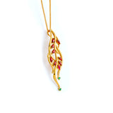 22KT YELLOW GOLD STONE STUDDED PENDANT (PE0001616)